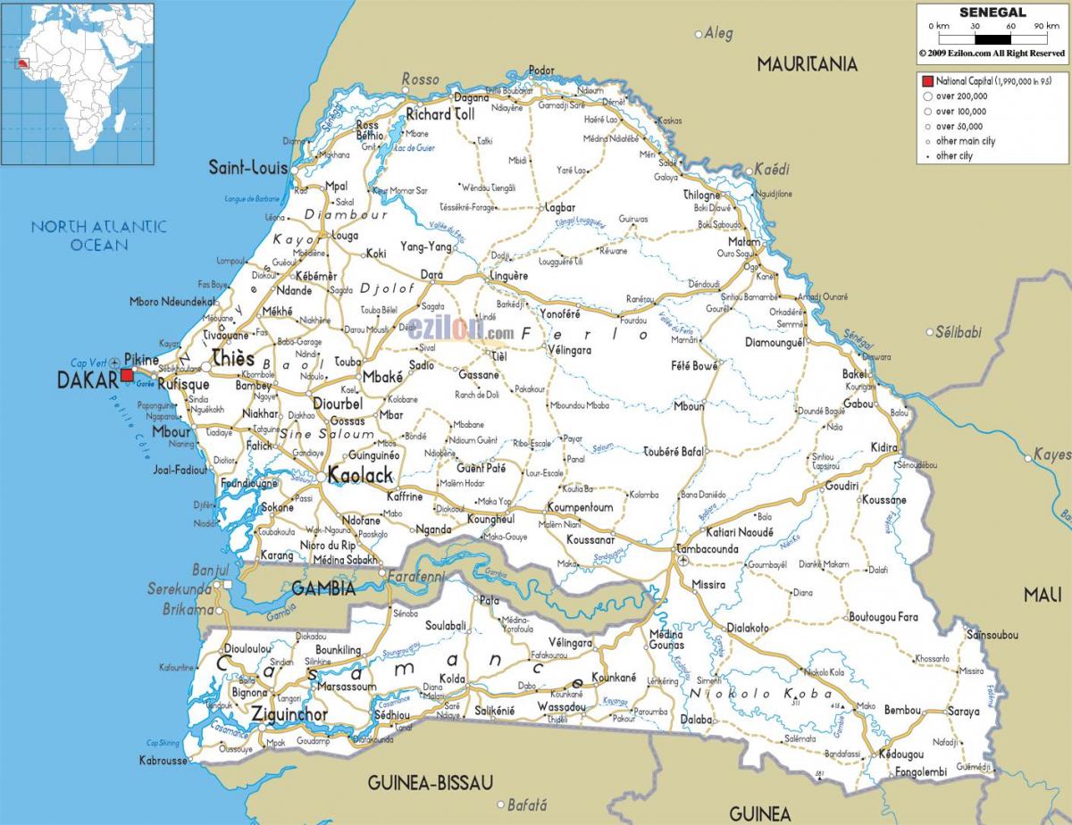 Senegal casamance map