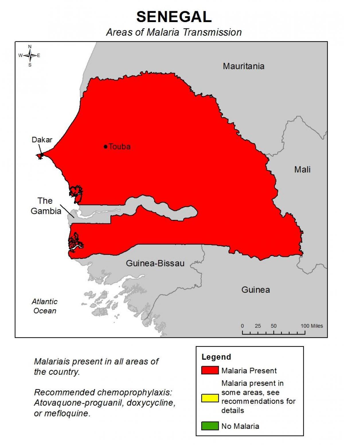 map of Senegal malaria