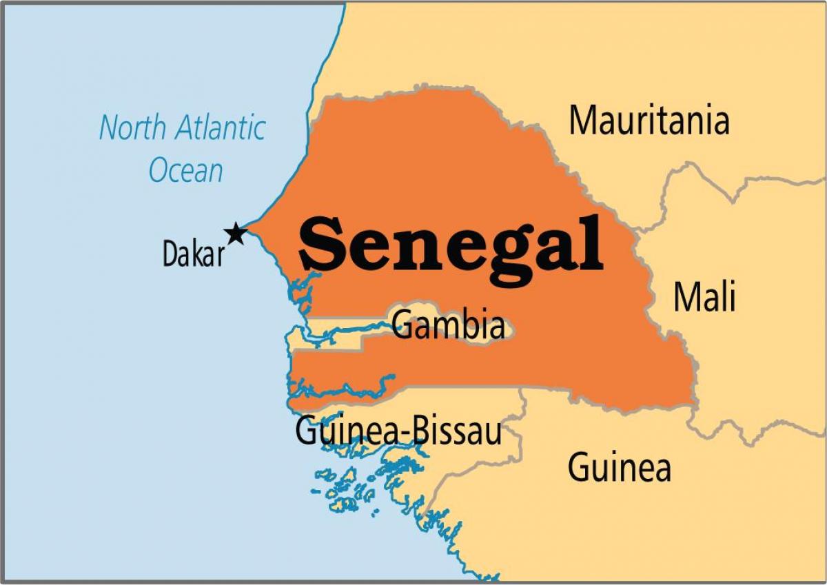 Senegal on world map