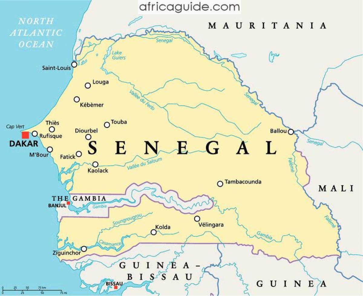 Senegal river africa map