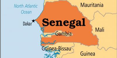 Senegal on world map